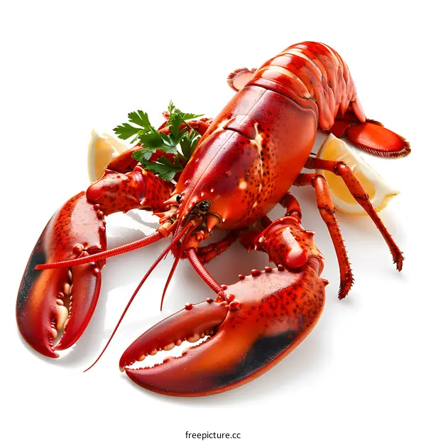 Fresh Red Lobster on White Background