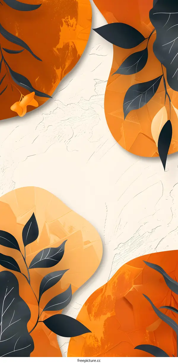 Abstract Fall Colors With Leaves Illustration