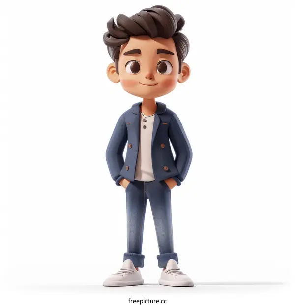 A Young Boy 3D Illustration