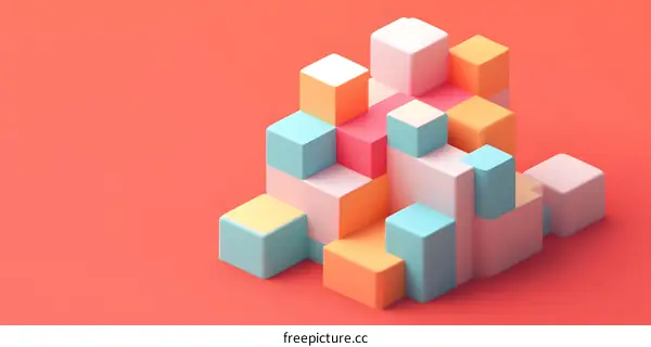 Abstract Colorful 3D Cubes Background