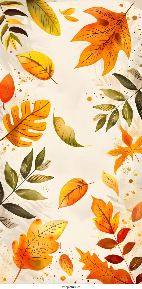 Autumn Leaves Watercolor Illustration