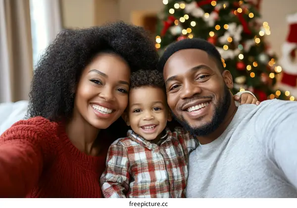 Happy Family Portrait during the Christmas Season