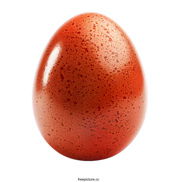 [Transparent Background PNG]Single Orange Easter Egg Isolated on White Background