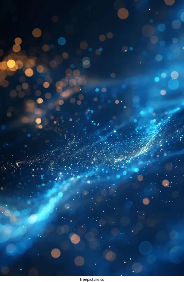 Blue and Gold Glowing Abstract Particles
