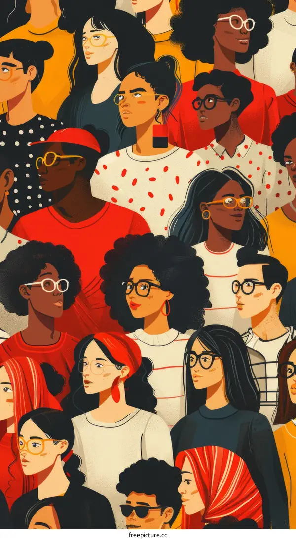 Diverse Group of People Wearing Glasses