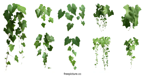 [Transparent Background PNG]Ivy plant collection isolated on white background