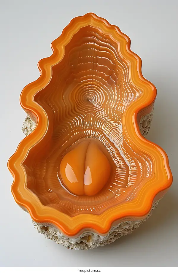 Orange and white decorative bowl