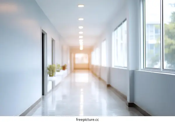 Empty Modern Corridor with Natural Light