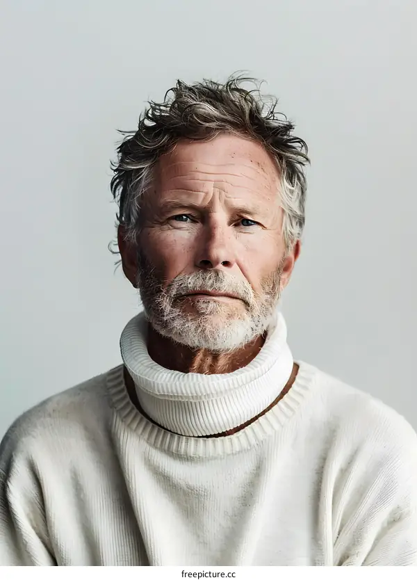 portrait of a man with white hair and beard