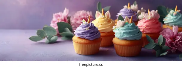 Delicious Unicorn Cupcakes with Colorful Frosting