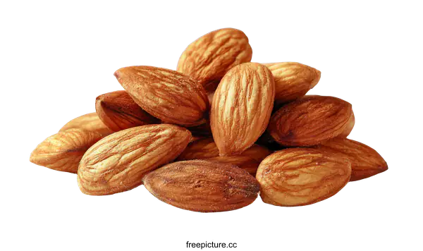 [Transparent Background PNG]Close-up Pile of Roasted Almonds