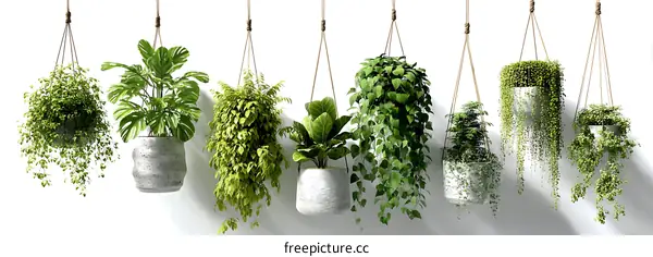 Hanging Planters with Lush Greenery