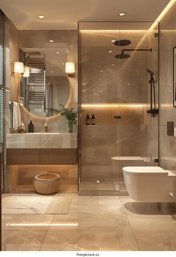 Ensuite bathroom with his and hers vanity, large shower and toilet