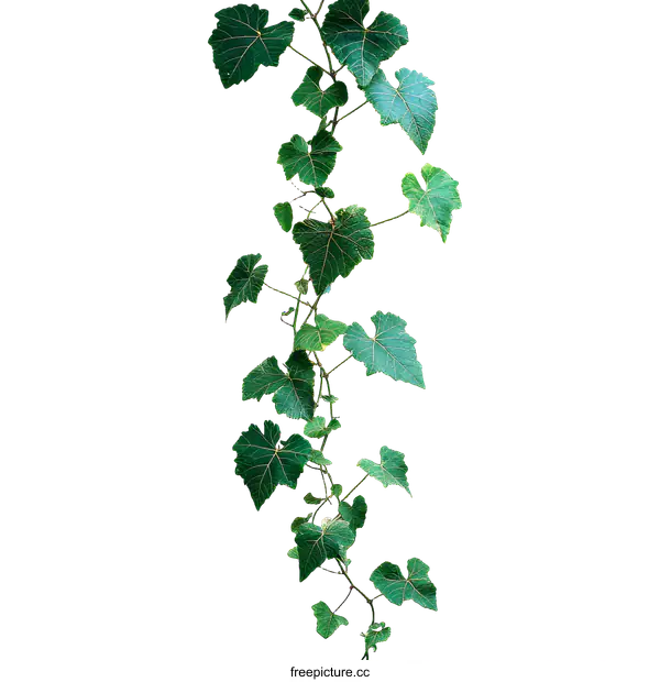 [Transparent Background PNG]Green Vine Leaves Isolated on White Background