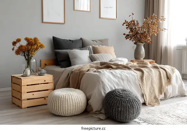 Cozy Autumnal Bedroom Interior Design