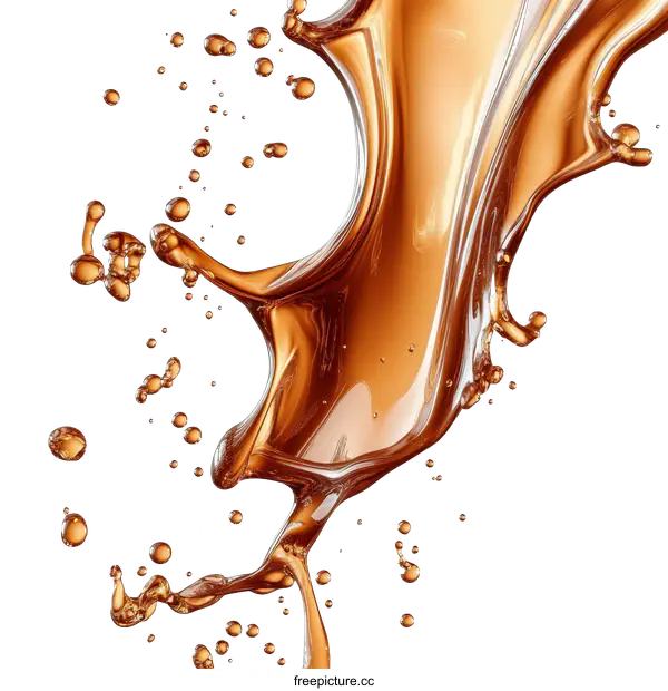 [Transparent Background PNG]Dynamic Brown Liquid Splash