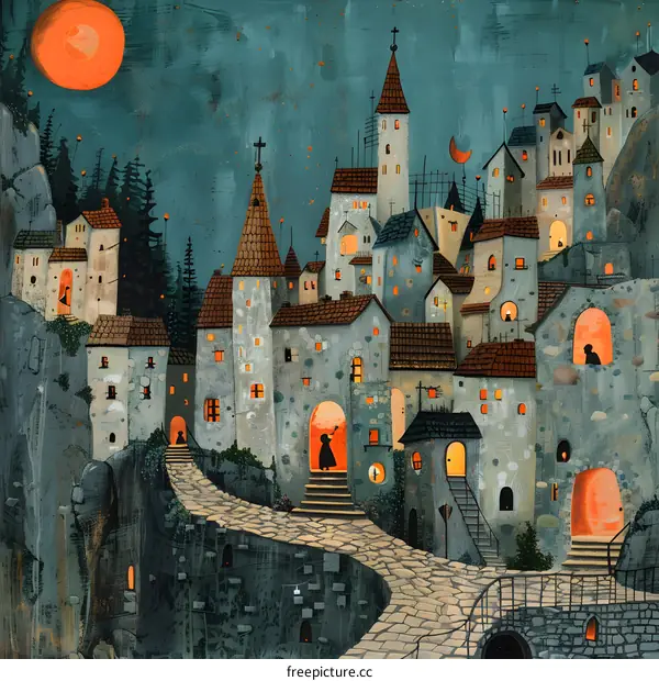 The path to the mysterious town