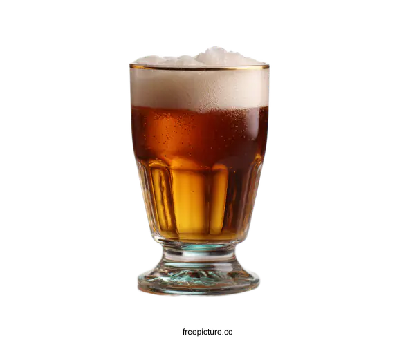 [Transparent Background PNG]Glass of Beer with Frothy Top