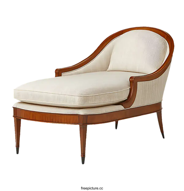 [Transparent Background PNG]Vintage Reclining Armchair with Detailed Woodwork