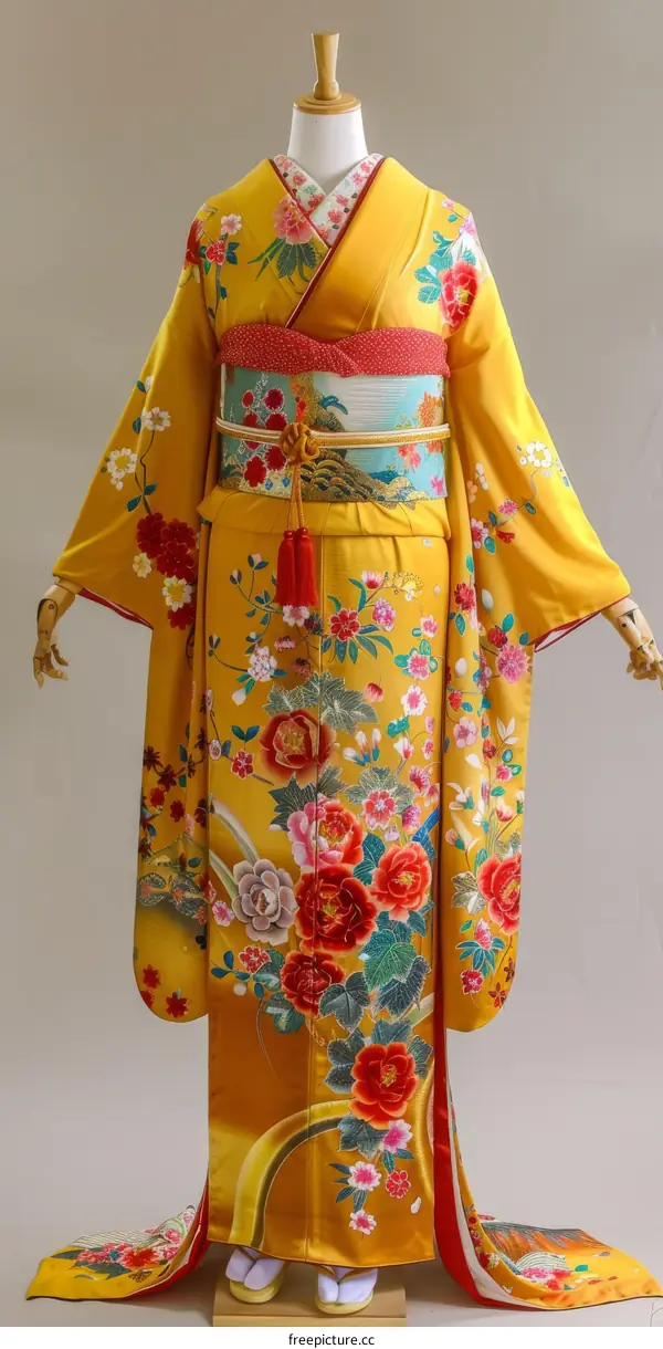 A kimono with a floral pattern