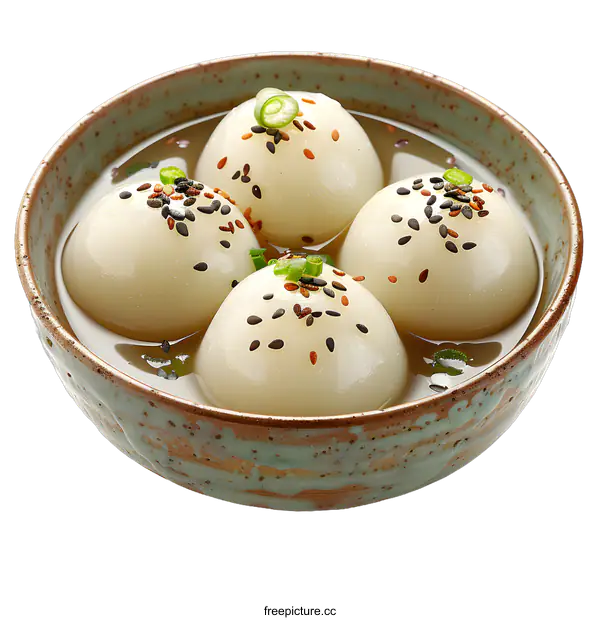 [Transparent Background PNG]Glutinous rice balls in sweet ginger soup