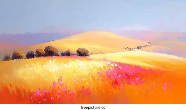 Colorful Summer Landscape Painting