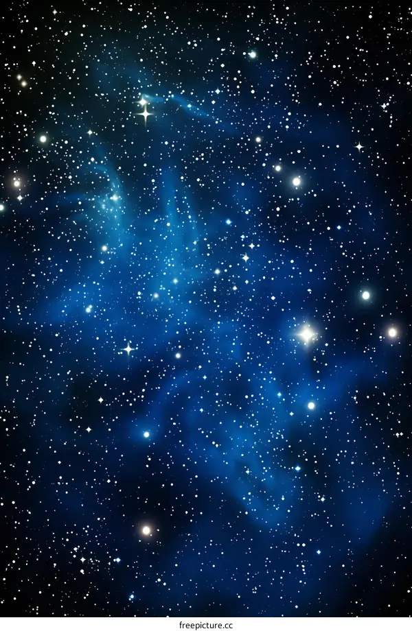 Cosmic Nebula: Blue and Purple Galaxy with Stars