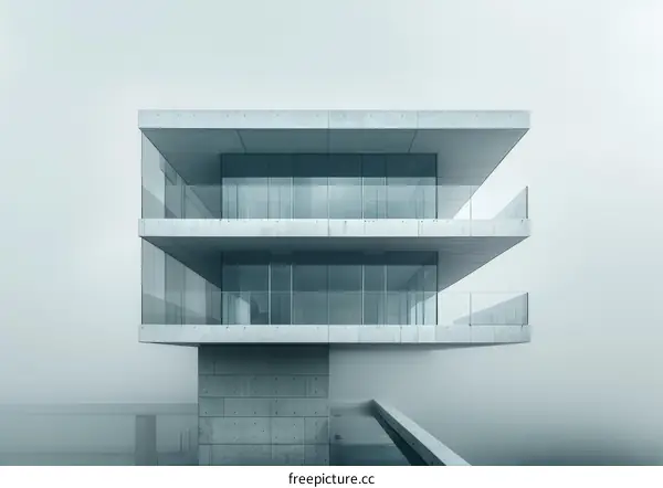 Modern Minimalist Three-Story House with Glass Walls and Terrace