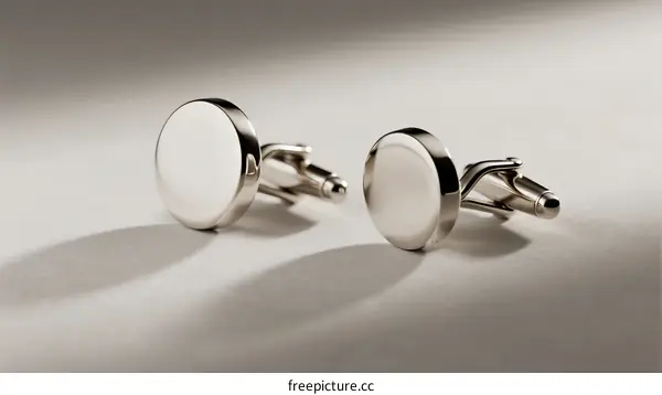 Elegant Silver Circular Cufflinks for Formal Occasions