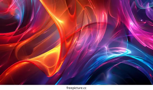 Vibrant Fractal Explosion: A Multicolored Abstract Art