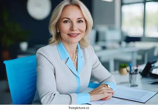 Confident Businesswoman in Modern Office Environment