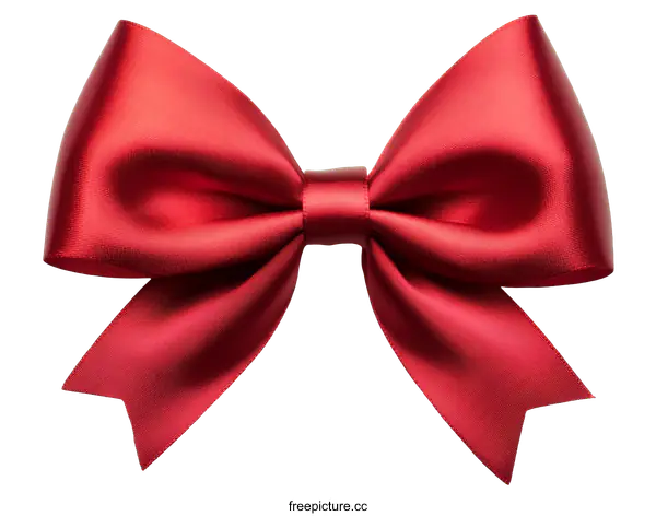 [Transparent Background PNG]Elegant Red Satin Ribbon Bow