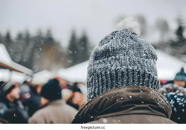 Person Wearing a Winter Hat in the Snow