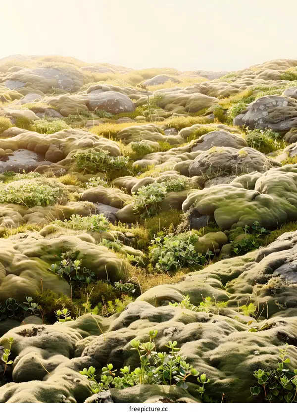 Green Moss Covered Rocks