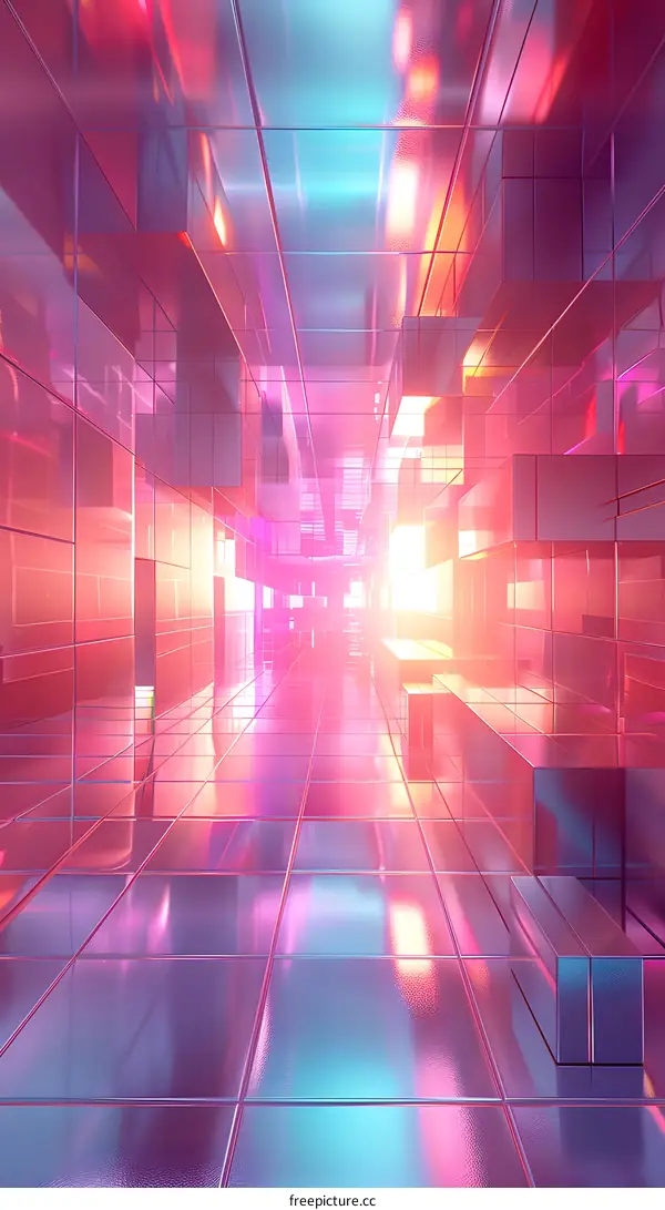 Abstract Corridor With Neon Lights