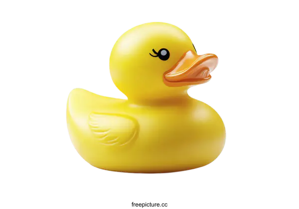 [Transparent Background PNG]Yellow Rubber Duck Toy on White Background