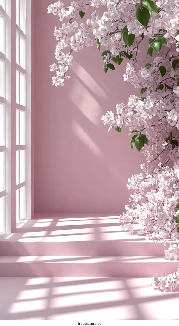 Pink Cherry Blossom Interior Scene Design