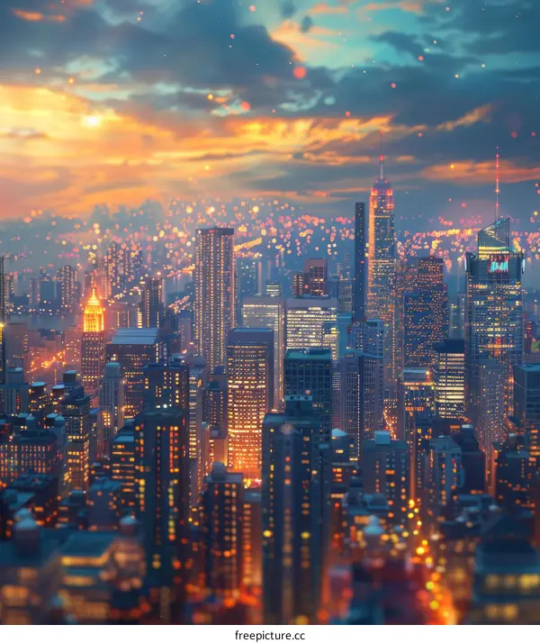 Spectacular Sunset Over Cityscape