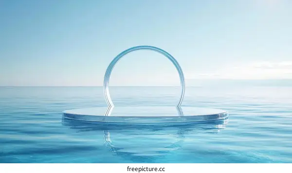 Abstract Glass Platform on the Sea