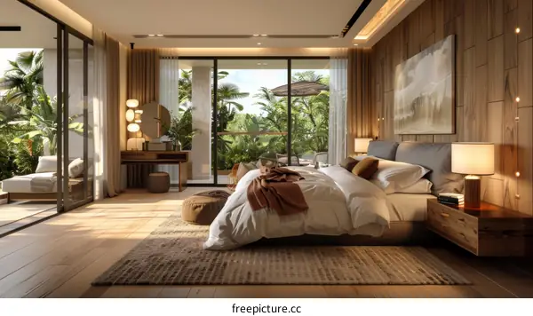 Modern Bedroom Interior Design Illustration
