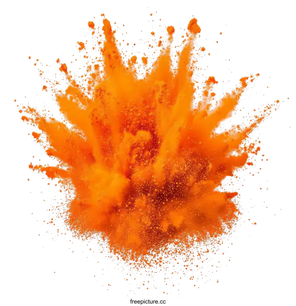 [Transparent Background PNG]Orange Powder Explosion Abstract Image