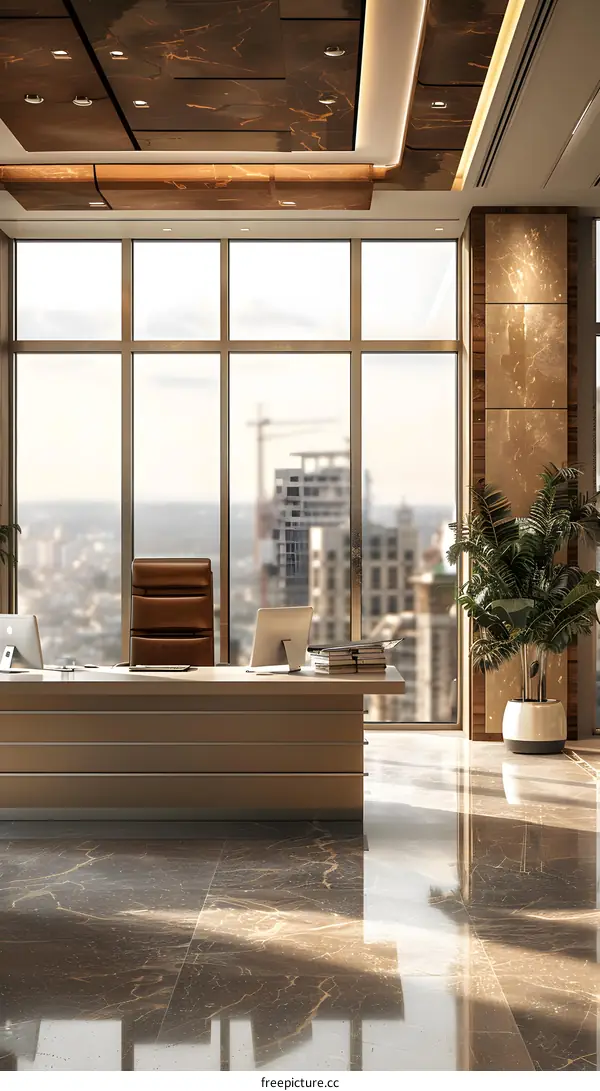 Modern Office Interior Design with City View