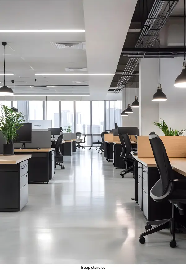 Modern Office Interior Design with Black and White Decor