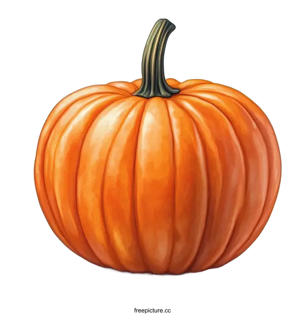 [Transparent Background PNG]Vibrant Orange Pumpkin Illustration