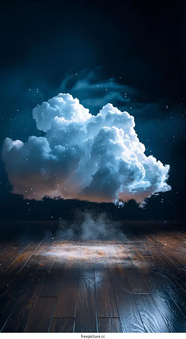 Starry Night Sky on Wooden Floor