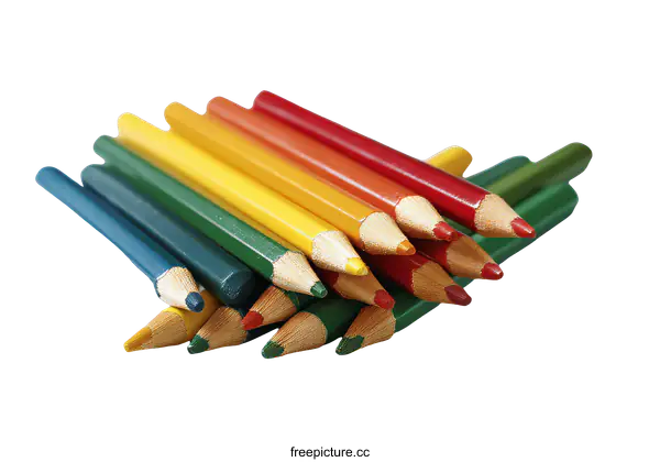 [Transparent Background PNG]Colorful Pencils Arranging in a Triangle Shape