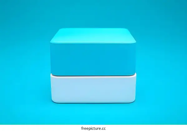 Blue and White Stacked Boxes on a Turquoise Background