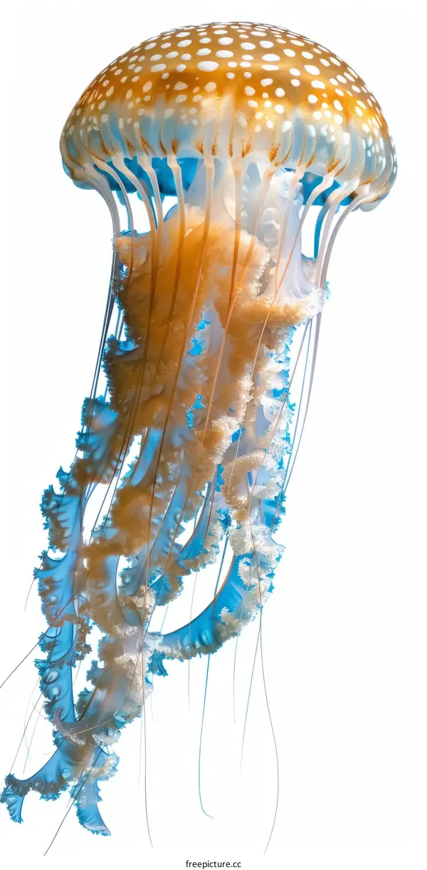 A beautiful jellyfish with long, flowing tentacles.