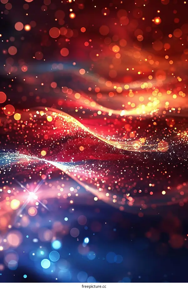 Abstract Background with Red and Blue Light Plasma