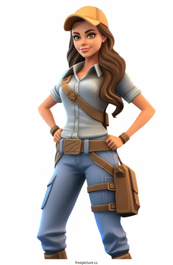 Confident Adventurous Female Ready for Action